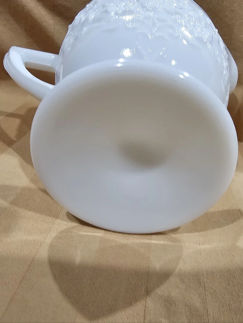 Vintage Indiana Milk Glass Creamer In The Orange Blossom Pattern
